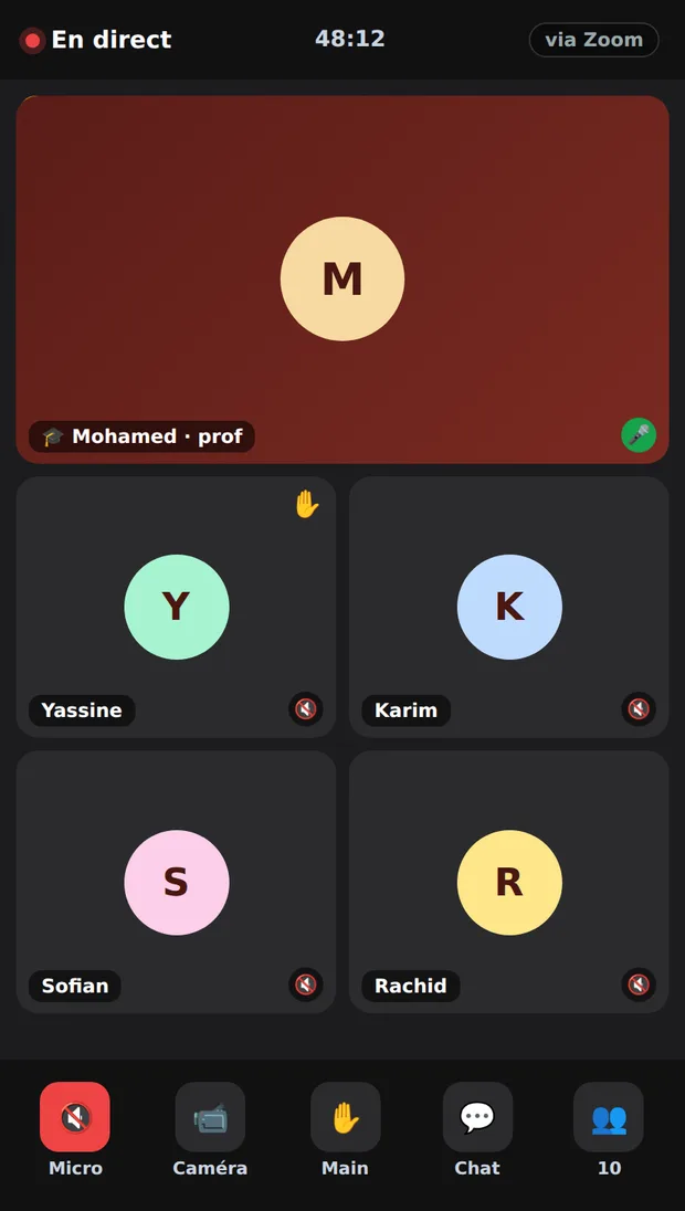 Un direct en visio, en petit groupe
